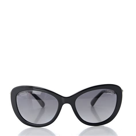 Chanel CHANEL 5340 Cat Eye Pearl Black Sunglasses 